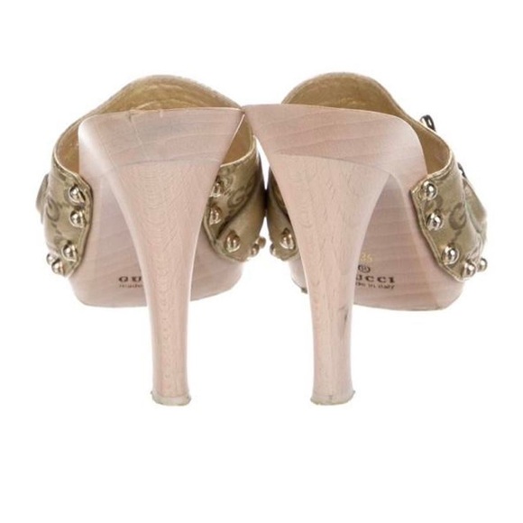 Vintage Gucci Gold Hasler Horsebit Mule Heels - Picture 3 of 7